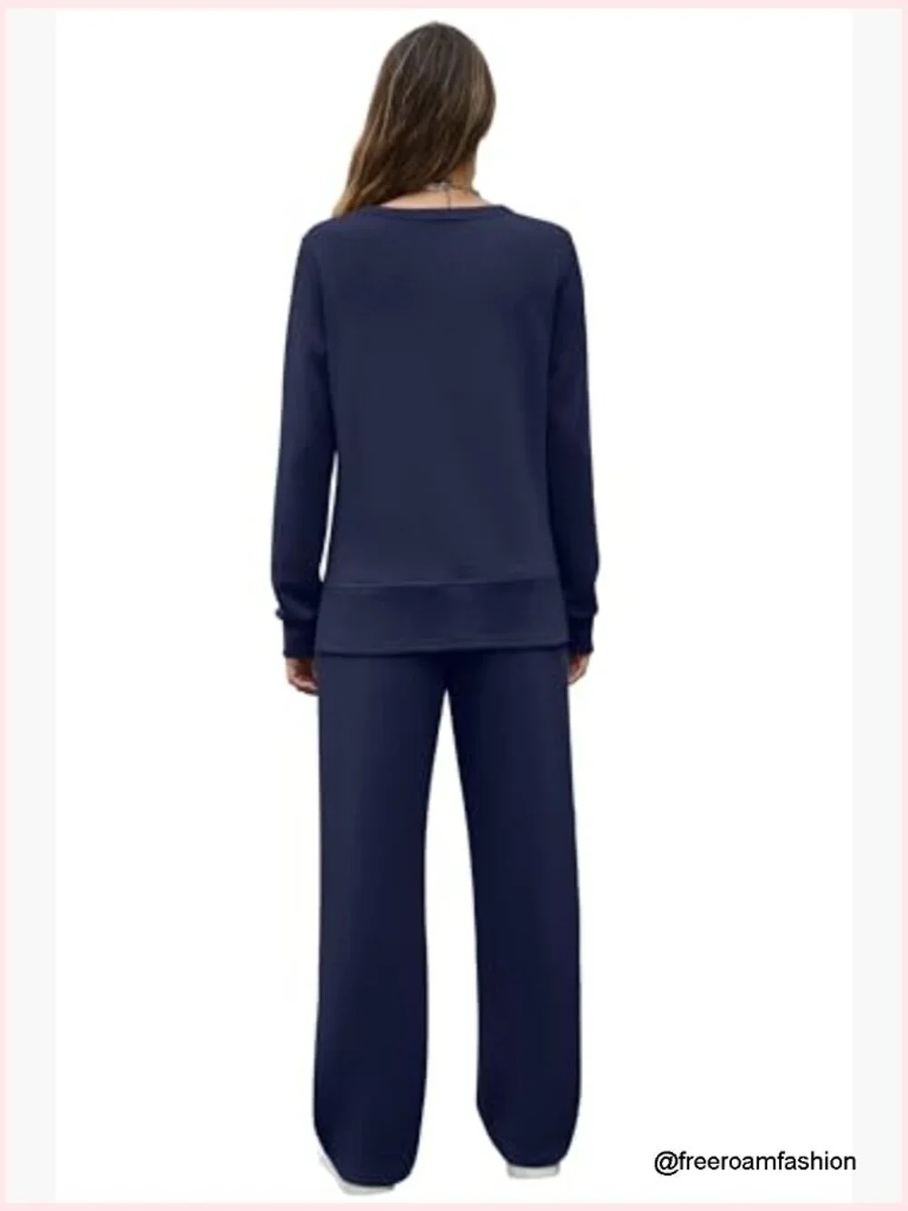2 Piece Lounge Set Side Slit Tunic Wide Leg Sweatsuit S-3XL
